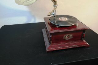 Vintage Schellackplatten Grammophon Mit Trichter & Nadeln Retro Phonograph R08
