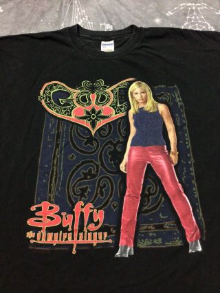 Vintage 2001 Fox Buffy The Vampire Slayer Promo Tshirt Double Sided Evil Spike