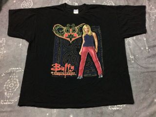 Vintage 2001 Fox Buffy The Vampire Slayer Promo TShirt Double Sided Evil Spike 2