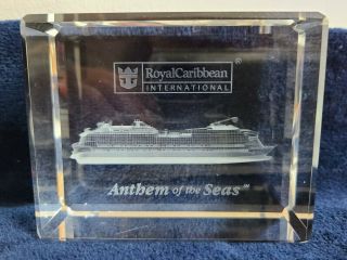 Royal Caribbean Anthem Of The Seas 3d Laser Etched Glass Paperweight Cruising