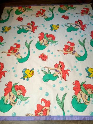 Vintage Disney The Little Mermaid Blanket Covers Bedding Twin Sz