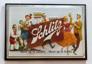 Vintage 1957 Jos Schlitz Brewing Co 3 - D Beer Advertising Sign Form 458