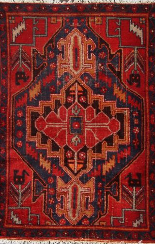 Antique Geometric Traditional Oriental Area Rug Hand - Knotted Wool 4x6 Ft Carpet