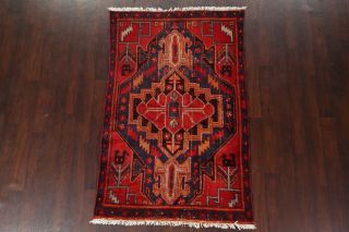 Antique Geometric Traditional Oriental Area Rug Hand - knotted Wool 4x6 ft Carpet 2