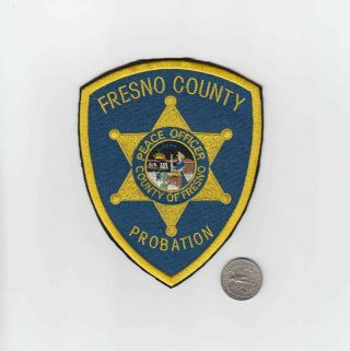 California Fresno County Probation Corrections Sheriff Police Patch Cut Edge