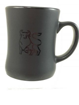 Merrill Lynch Bull Large Black Coffee Mug Lrg Handle Bull Logo Matt Finish