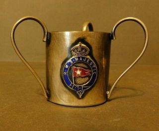 Rms Majestic White Star Line Silverplate Mini 3 Handled Loving Cup