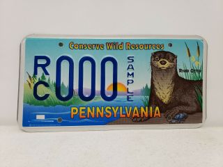 2001 Pennsylvania Conserve Wild Resources License Plate Sample Otter