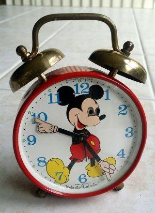 Vintage Mickey Mouse Alarm Clock Animated Eyes 60 