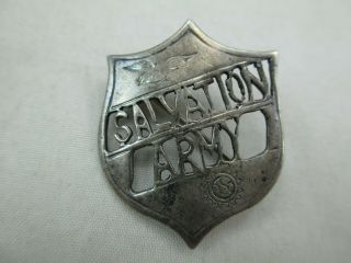 Vintage Sterling Silver Salvation Army Shield Lapel Pin Brooch Badge 925 281e