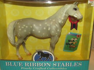 Blue Ribbon Dapple Grey Quarter Horse Nib W Ribbon & Card Ages 4,  1:9 Scale