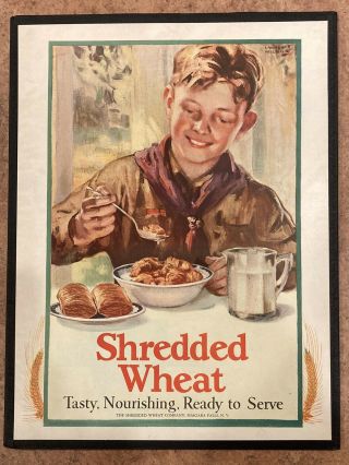 1927 Matted Boy Scout Shredded Wheat Advertisement - 13 3/4 " X 10 1/2 "