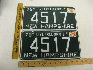 1975 75 1979 79 Hampshire Nh License Plate Pair Set 4517 Live Or Die