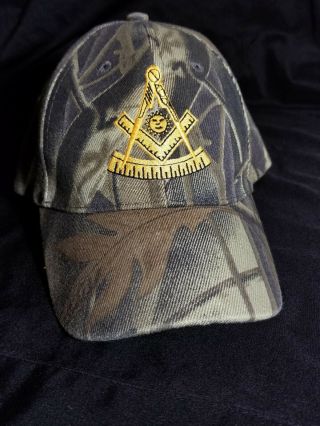 Mason Hat Past Master Embroidered Camouflage Baseball Cap Adjustable