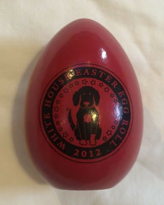 2012 White House Easter Egg Roll Obama Bo Dog Red Egg