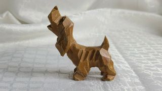 Vintage Wood Carved Beagle Dog Figurine