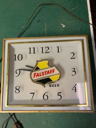 Vintage Falstaff Beer Lighted Clock Dated C - 71