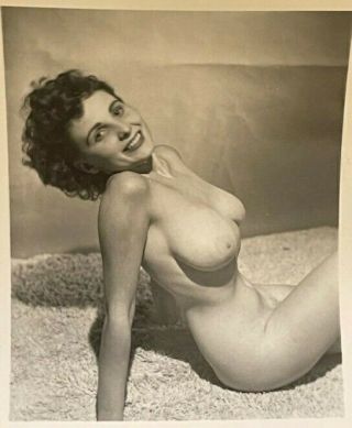 Vintage Silver Gelatin Photo Bettie Page Era Model Donna Brown Breast Nipples