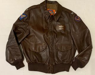 Cooper A - 2 Us Air Force Flight Bomber Goat Skin Leather Jacket 44r Vtg Ww2 Wwii