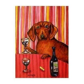 Dachshund Dog Art Wine Set Of Note Cards Notecard Jschmetz Gift