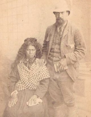 Maori Woman,  Man,  Rare 1870 Cdv Photo Zealand Married Couple