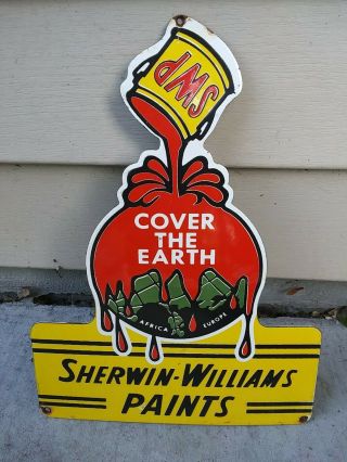 Vintage Sherwin Williams Paints Porcelain Sign