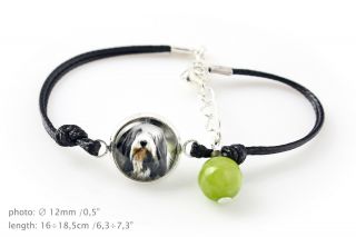 Bearded Collie.  Bracelet For People Who Love Dogs.  Photojewelry.  Handmade.  Usa