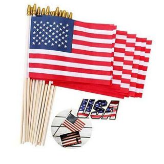 Small American Flags On Stick 5x8 Inch/pack - Mini Ameirican Flags/handheld 30