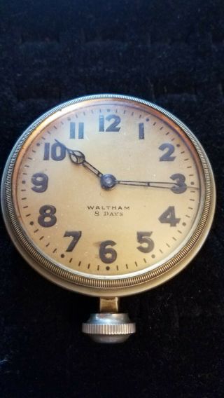 Vintage Waltham 8 Day 7 Jewel Automobile Clock - - 1525