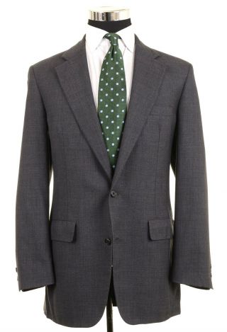 Vtg Brooks Brothers Gray Glen Plaid Check 100 Wool 2pc Suit Jacket Pants 40 L