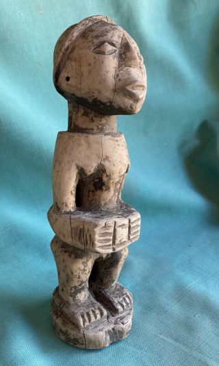Vintage African Tribal Figure Wood Carving Unknown Tribe From Estate