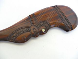 Maori Mere Patu WAHAIKA - Carved Wood 380mm - by TEREWA KEREKERE 2