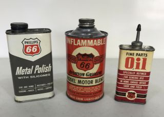 Vintage Phillips 66 Aviation Gas Can Model Motor Blend Can Oil Can Metal Polish