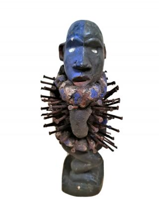 African Tribal - Bakongo Nkisi Nail Fetish Figure - Dr Congo Fes - Lcy Acb
