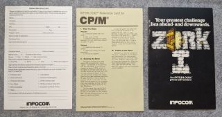 Zork I CP/M 8 - inch disk Infocom vintage computer text adventure game 8 