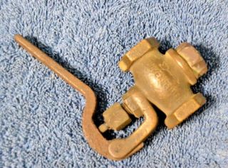 Lunkenheimer 3/8 " Brass Steam Whistle Valve With Hand Lever Old Engine Antique