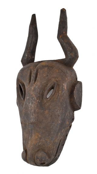 Igbo Animal Mask With Horns Nigeria African Art Was $95.  00