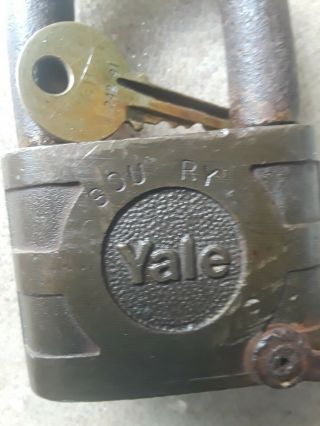 Vintage Southern Railway Yale Lock Rare With Keeper Chain Look