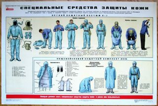 Poster Vintage Ussr Military Soviet Civil Defense Protectors Gas Mask