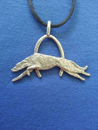 Scottish Deerhound Or Irish Wolfhound Necklace Running Pewter Dog Jewelry Cac