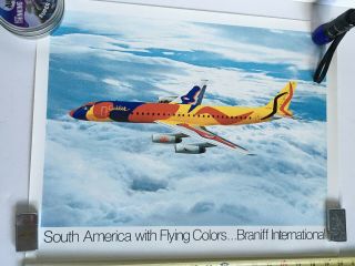 Vtg Braniff International Airways Airline Jet Airplane Alexander Calder Poster 2