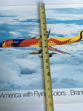 Vtg Braniff International Airways Airline Jet Airplane Alexander Calder Poster 2 3