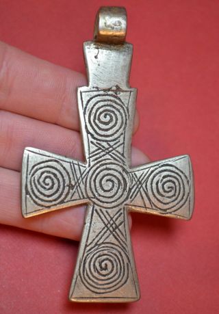 Rare Antique Ethiopian Coptic Christian Cross Pendant From Ethiopia,  Africa