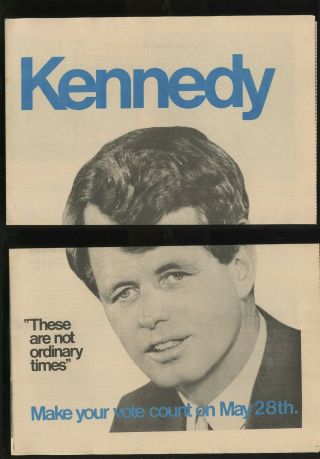 10 (ten) 1968 Rfk Robert F Kennedy " Newspaper " Campaign Handouts