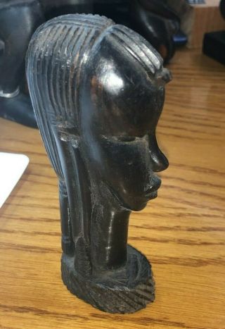 Antique African Tribal Wooden Carved Female Head Bust