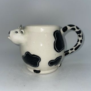 Art Pottery Cow Creamer Black Spots