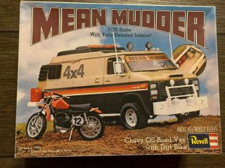Revell Mean Mudder Chevy Off - Road Van 1/25 Niob Vintage ▓rare▓ W/ Dirt Bike