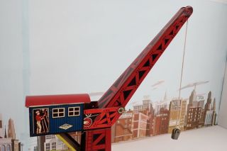 Vintage 1940 ' s Wolverine Tin Lithographed No.  20 Toy Yard Crane / 17 - 1/2 
