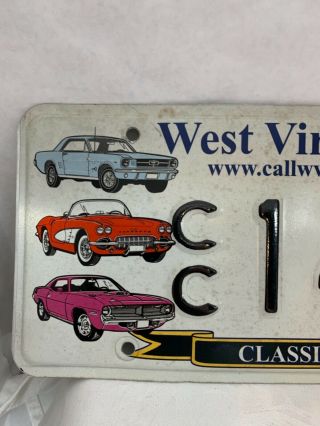 WEST VIRGINIA CLASSIC CAR LICENSE PLATE WITH EXPIRED 2012 STICKER GC 2