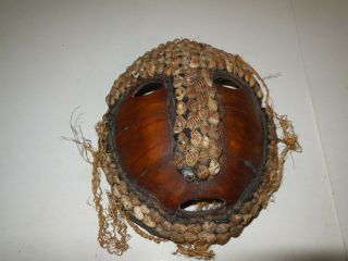 C3 Hand Carved Old Papua Guinea Turtle Shell Mask Fertility Vtg